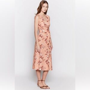 $298 JOIE Ethelda NWT Floral Blush Linen Midi Dress Size Small